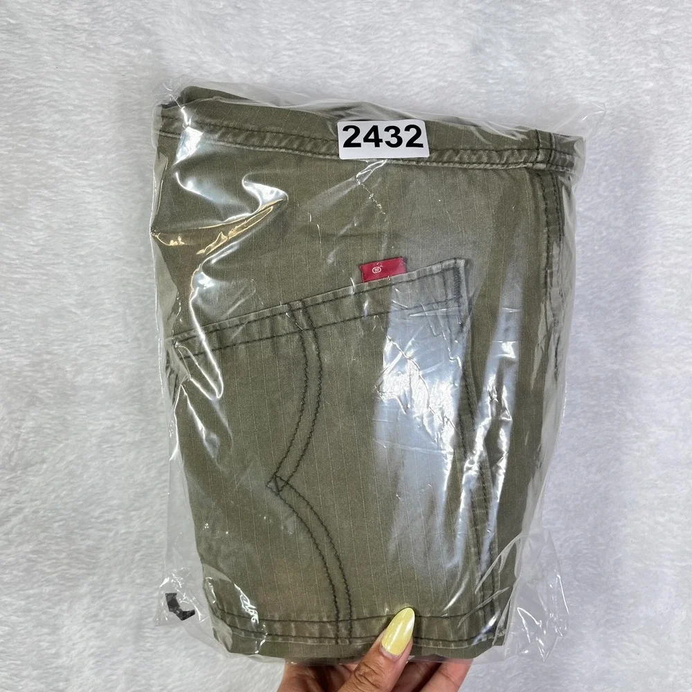 Levi Strauss Two Horse Cargo Skinny Jeans Mens Olive Green Denim Utility - 33X30